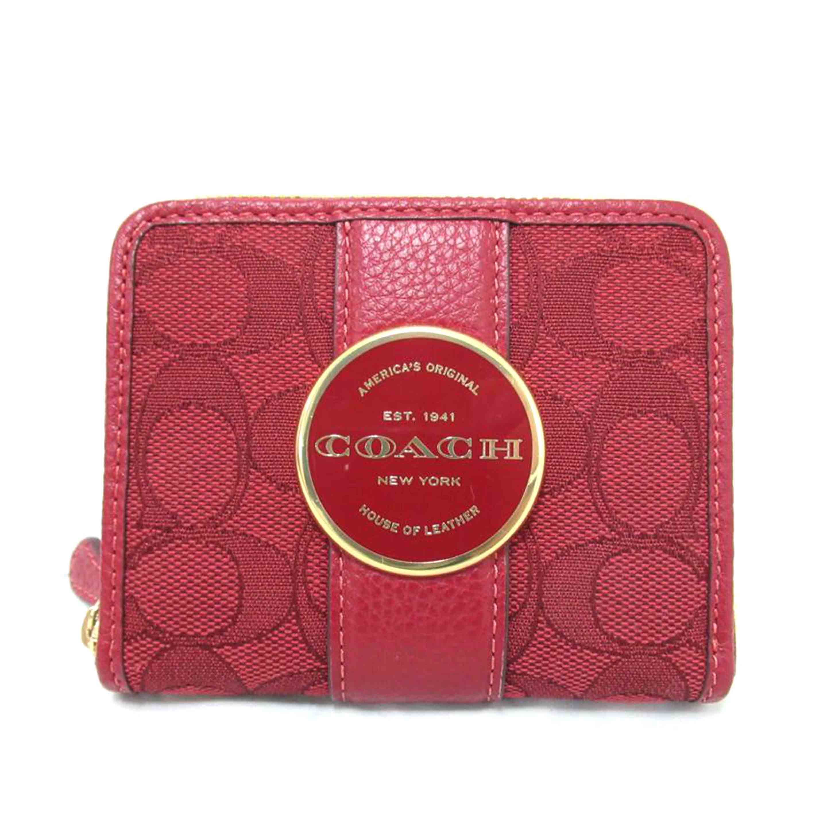 COACH/ラウンドファスナー二つ折り財布/シグネチャー/C8323//J22**/Aランク/63