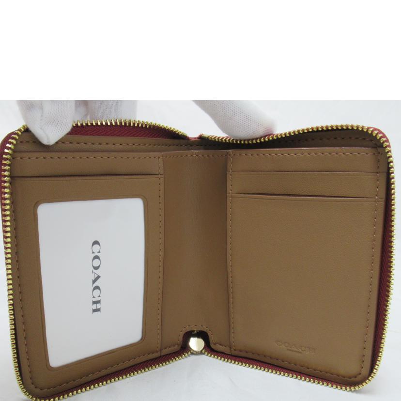 COACH/ラウンドファスナー二つ折り財布/シグネチャー/C8323//J22**/Aランク/63
