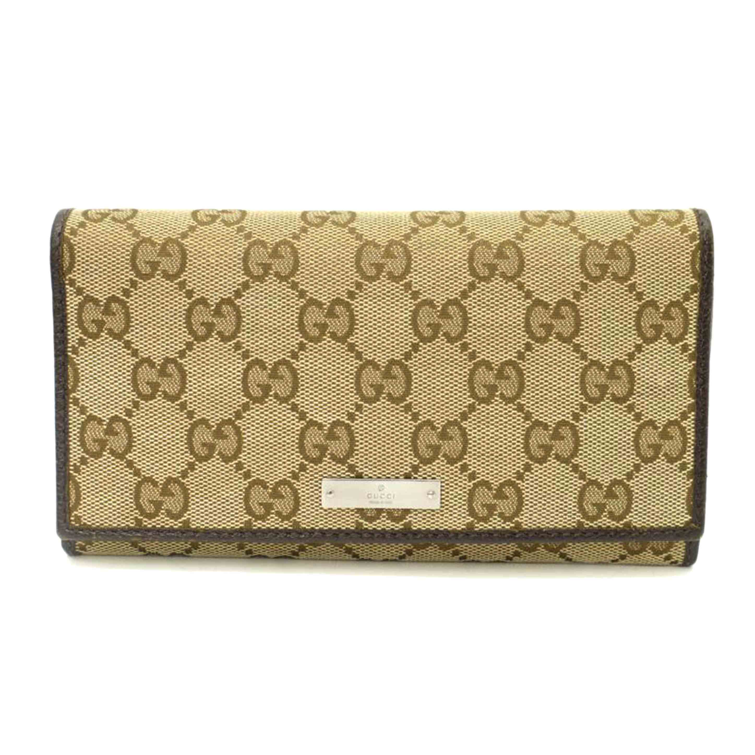 GUCCI グッチ/GGキャンバス二つ折り長財布/ブラウン/244946//095*/Aランク/69