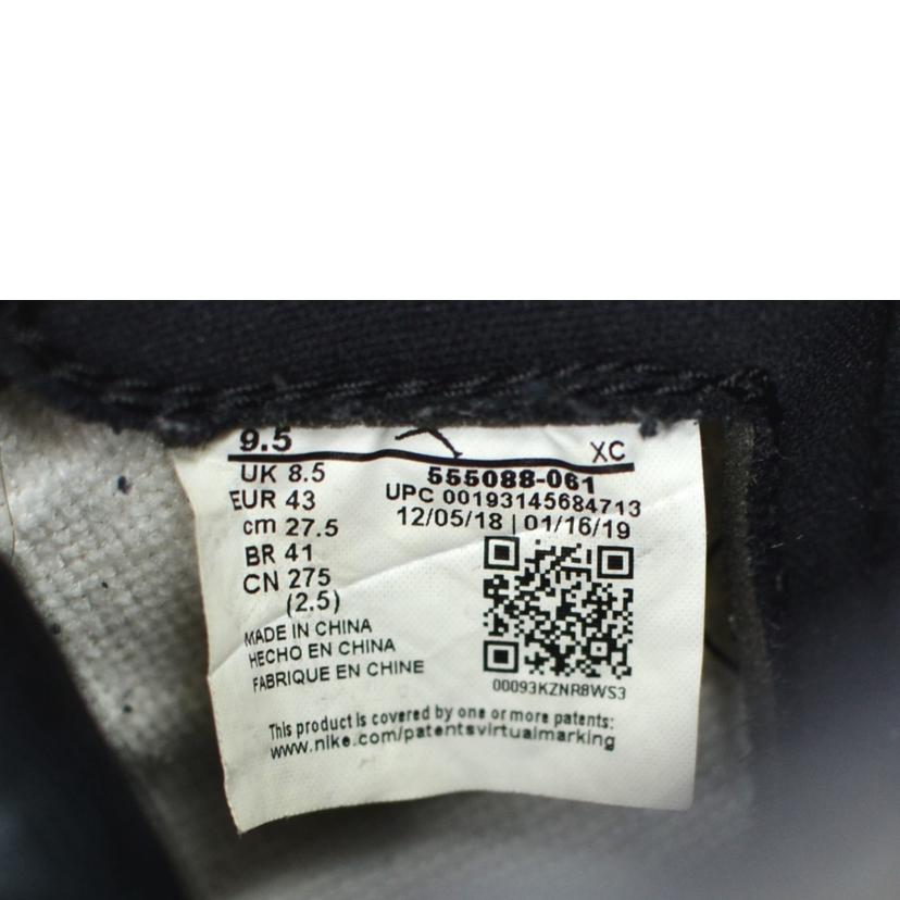 NIKE ナイキ/エアジョーダン1レトロハイOG/ブラック/ホワイト/セイル/ジムレッド/555088-061//サイズ:27.5cm/Bランク/75