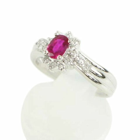 Pt900ルビーダイヤリング0.60#12.5//ABランク/64