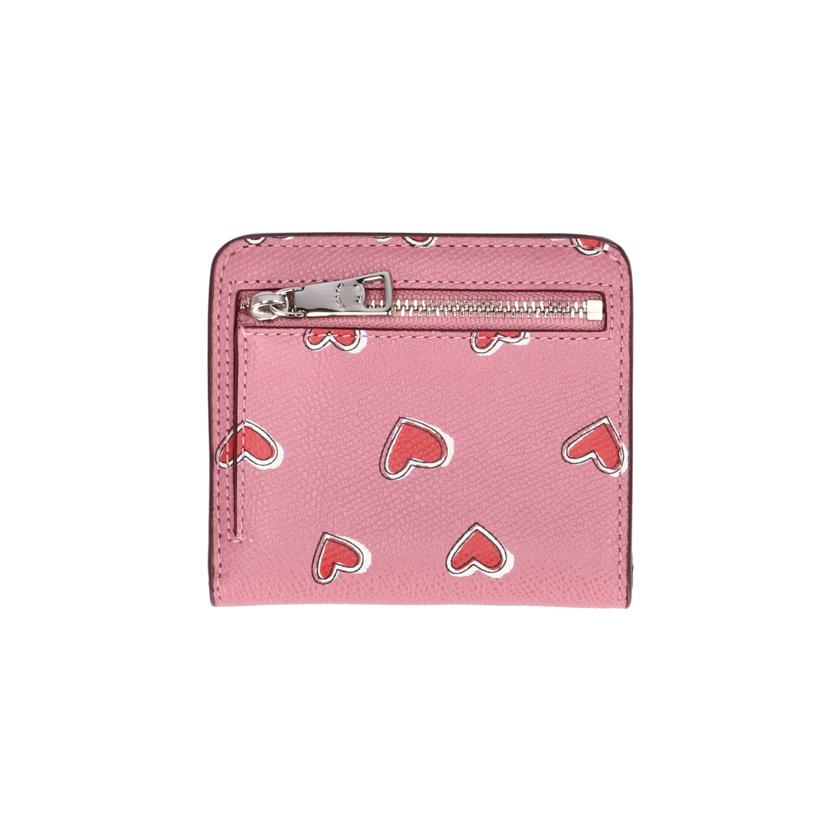COACH コーチ/クロスグレンレザーハート/二つ折り財布/ピンク/52930//J14**/Aランク/18