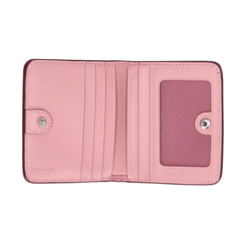 COACH コーチ/クロスグレンレザーハート/二つ折り財布/ピンク/52930//J14**/Aランク/18