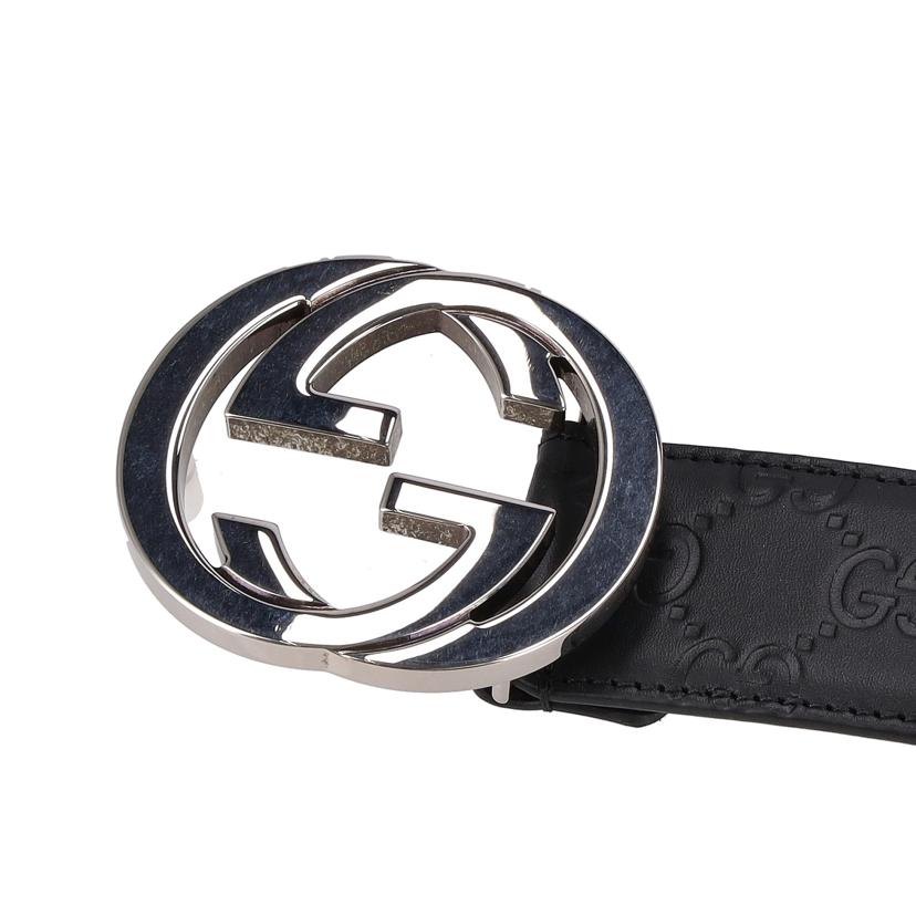 GUCCI グッチ/インターロッキングG/レザーベルト/ブラック/411924//サイズ:80-90/SAランク/91