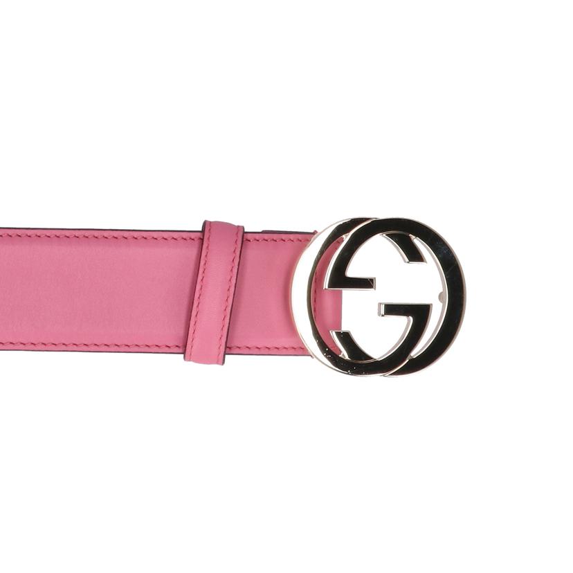 GUCCI グッチ/インターロッキングG/レザーベルト/ピンク/546386//サイズ:70-80/SAランク/91