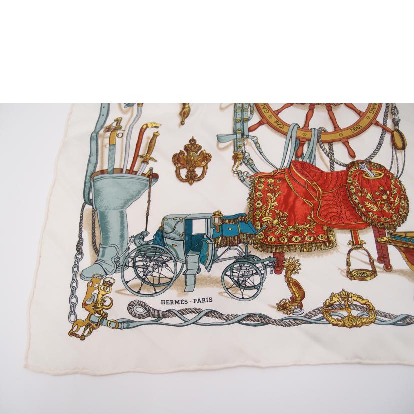 HERMES エルメス/カレ45/博物館美術館/ホワイト//Aランク/69