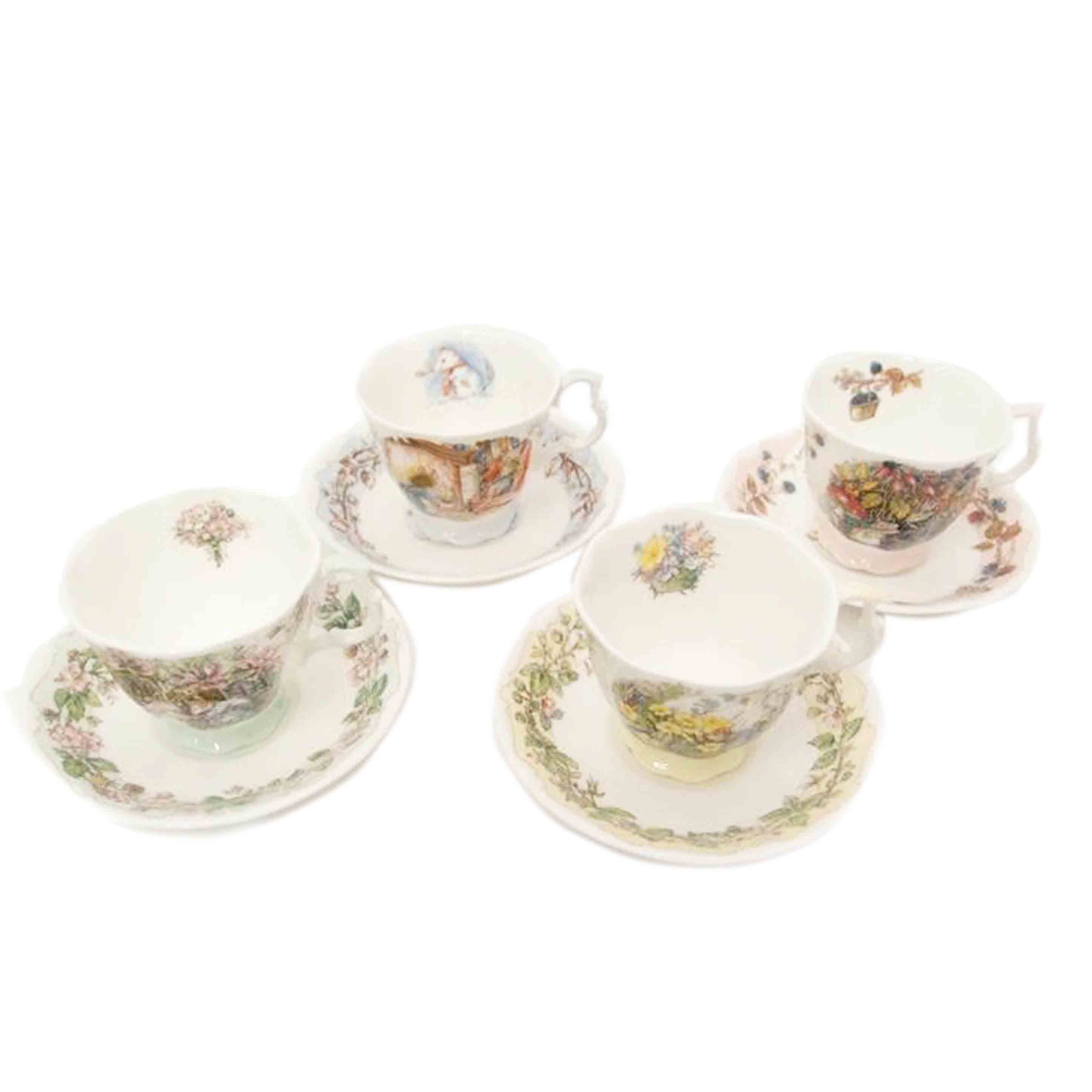 ROYAL DOULTON ロイヤルドルトン/ブランブリーヘッジ フォーシーズン カップ&ソーサー4客セット/食器/インテリア/BRAMBLY HEDGE FOUR SEASONS COLLECTION//SAランク/69
