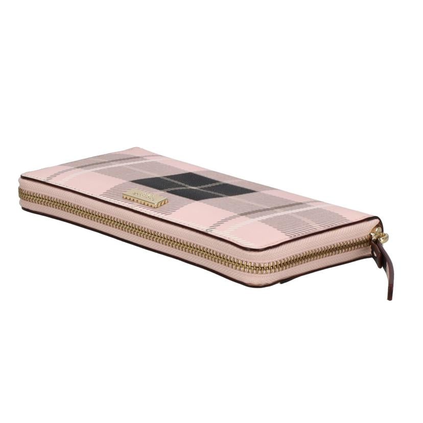 kate spade ケイトスペード/PVCラウンドファスナー長財布/チェック柄/ピンク/WLRU2512//Aランク/18