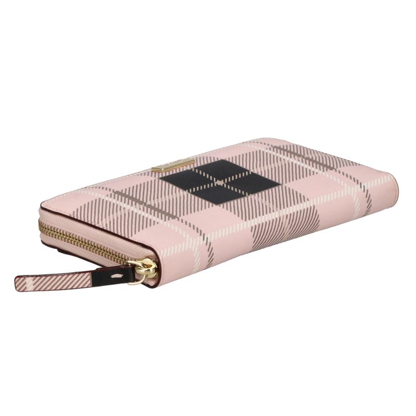 kate spade ケイトスペード/PVCラウンドファスナー長財布/チェック柄/ピンク/WLRU2512//Aランク/18