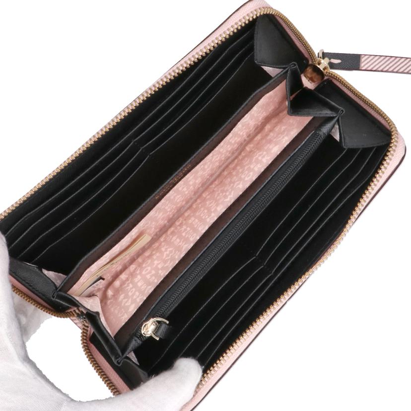 kate spade ケイトスペード/PVCラウンドファスナー長財布/チェック柄/ピンク/WLRU2512//Aランク/18