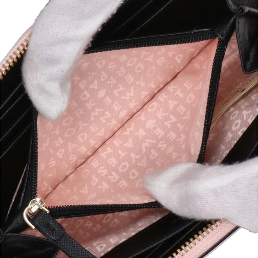 kate spade ケイトスペード/PVCラウンドファスナー長財布/チェック柄/ピンク/WLRU2512//Aランク/18