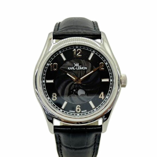 KARL-LEIMON カルレイモン/カルレイモン/ムーンフェイズ/クォーツ/レザーベルトブラック//Aランク/75