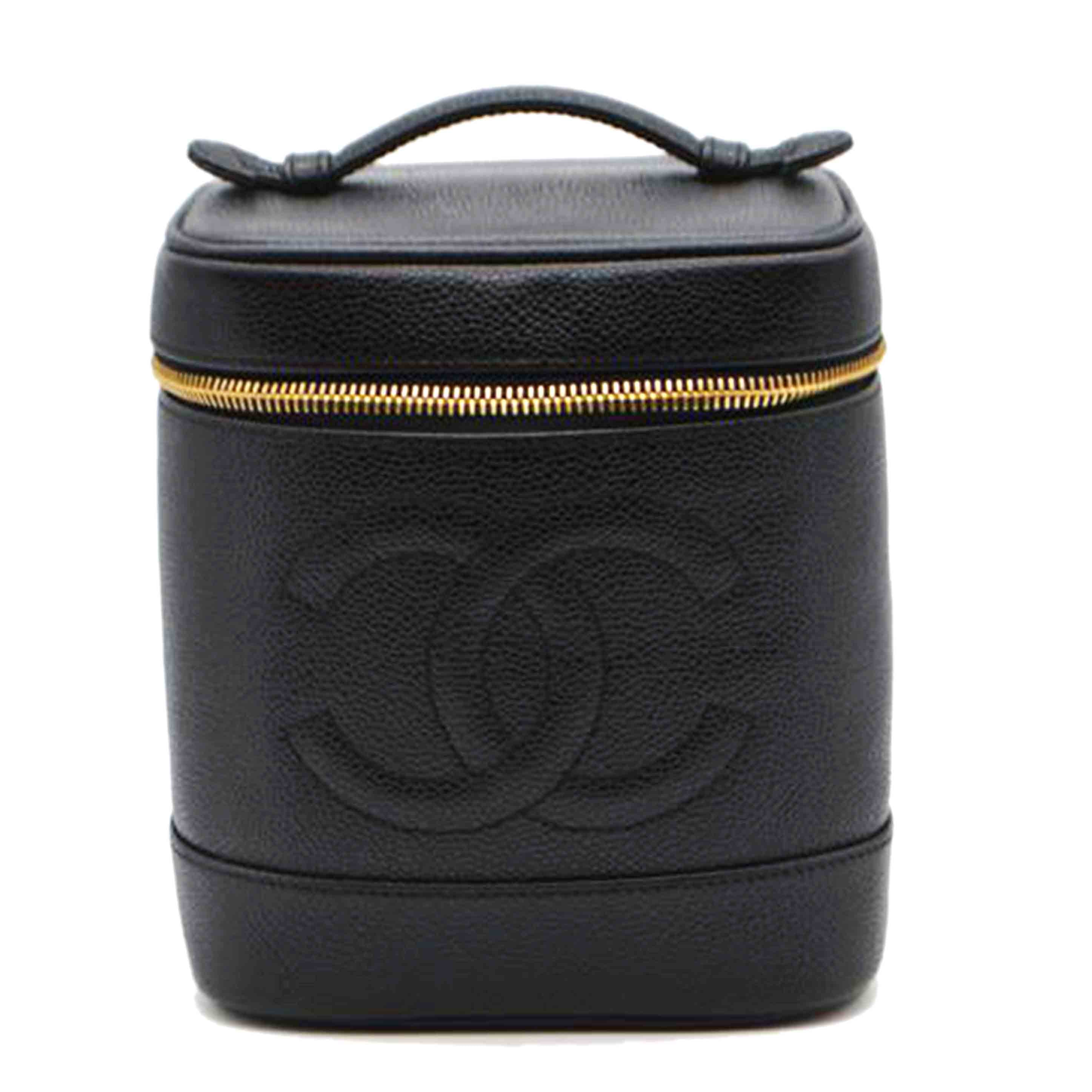 CHANEL シャナル/キャビアスキンココマークバニティハンド/ノワール/A01998//381****/Aランク/89