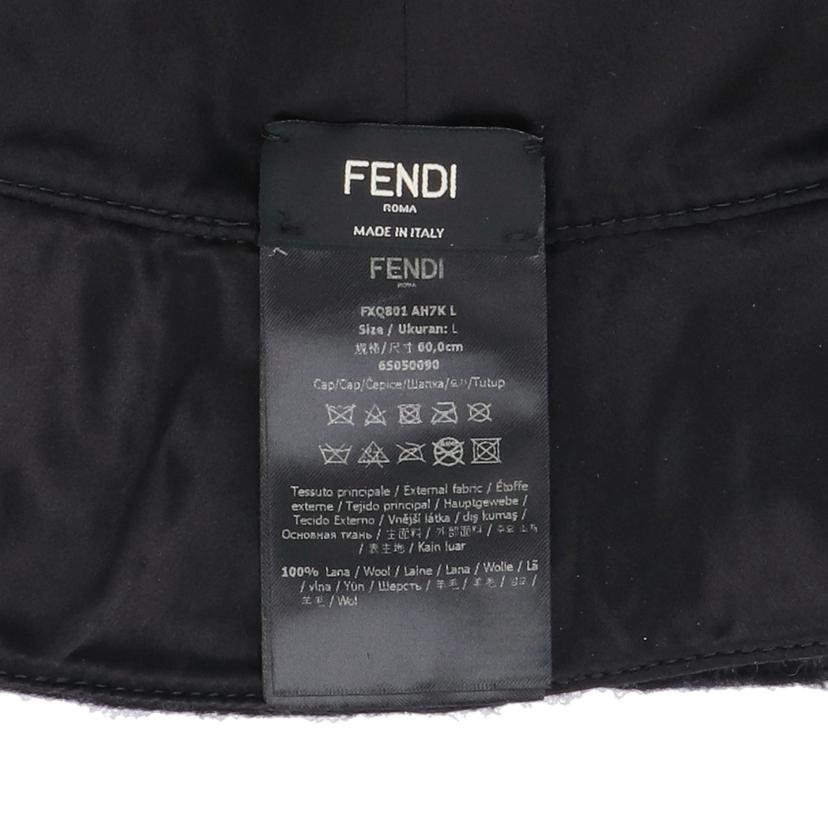 FENDI フェンディ/ズッカ柄ウールバケットハット/ブラック/約60cm/FXQ801 AH7K//Aランク/25