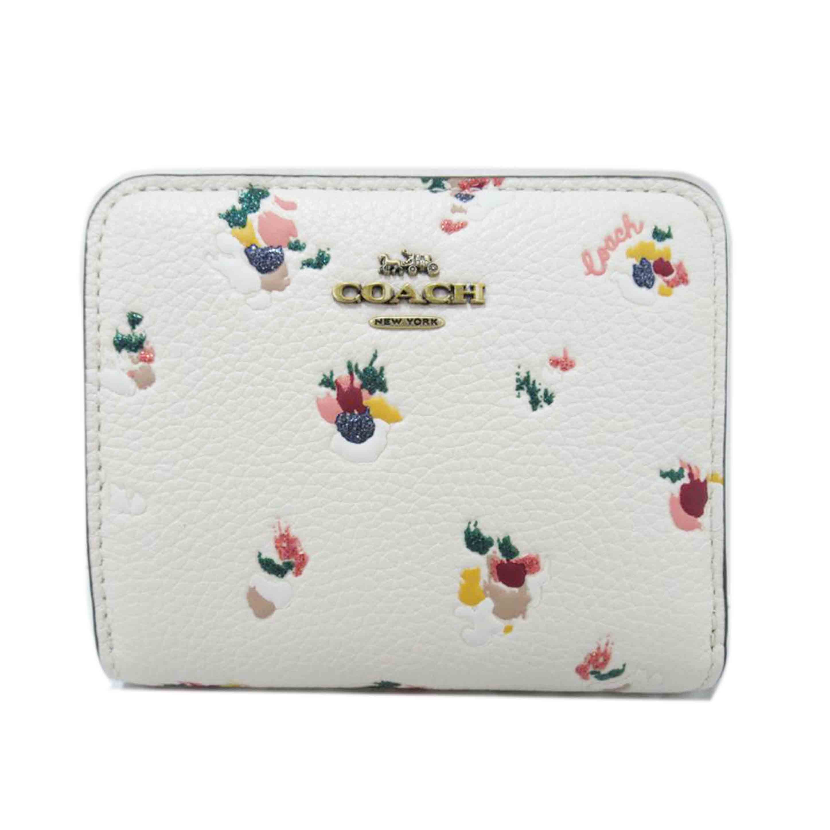COACH/二つ折り財布/フローラル・レザー/C6001//B22**/Aランク/63
