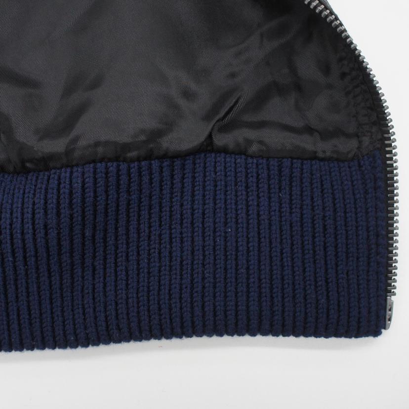 COACH コーチ/レザー切替ニットジャケット/ブラック×ネイビー//Aランク/18