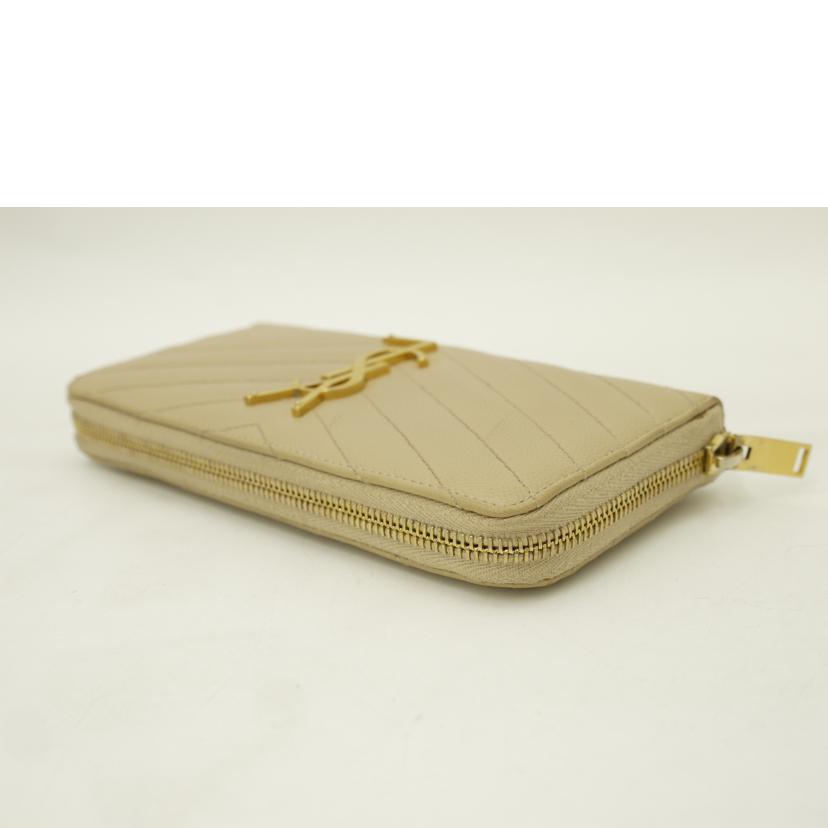 SAINT LAURENT サンローラン/ラウンドファスナー長財布/ベージュ/358094//121*/ABランク/69