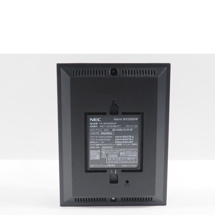 NEC エヌイーシー/無線LANルータ/PA-WX3000HP//30011X2263867E1/Aランク/79