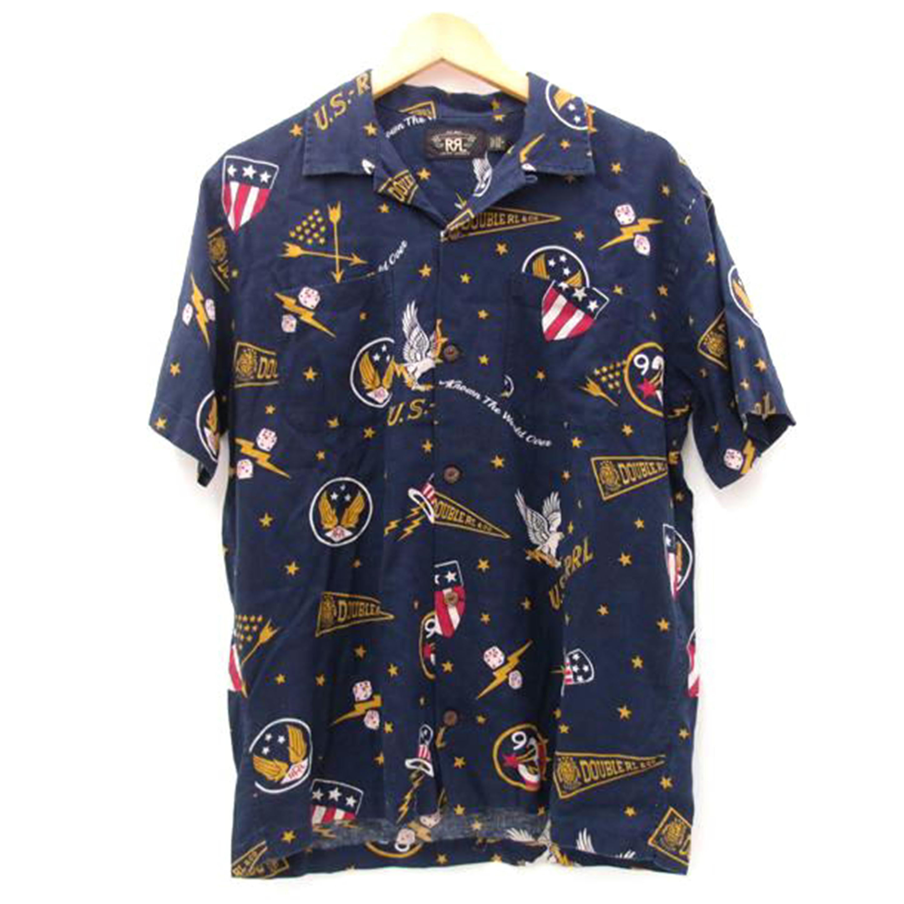 新品未使用RRL R.R.Lロゴ 前V トレーナー ネイビー　Mサイズ RRL - RRL ダブルアールエル スウェット XS 紺 【古着】【中古