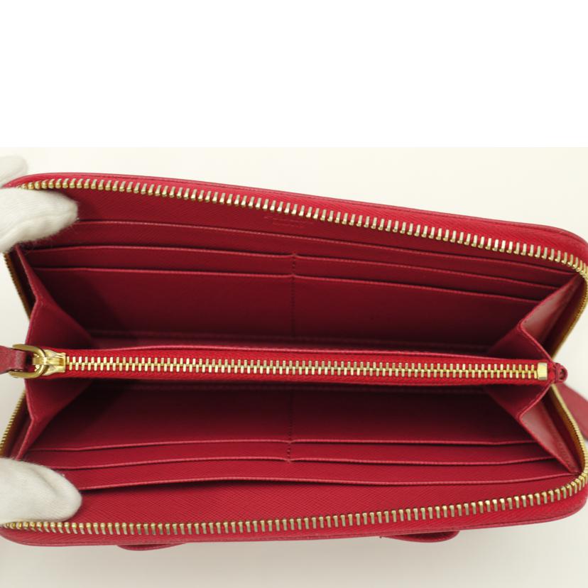 PRADA/リボンラウンドファスナー長財布/ピンク//12/ABランク/69