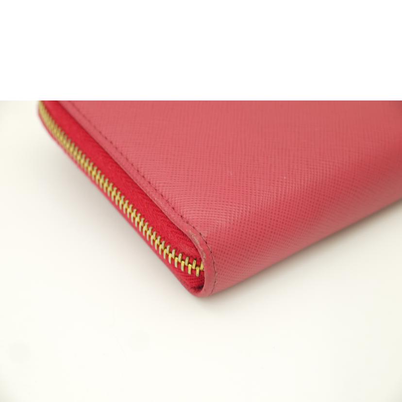 PRADA/リボンラウンドファスナー長財布/ピンク//12/ABランク/69