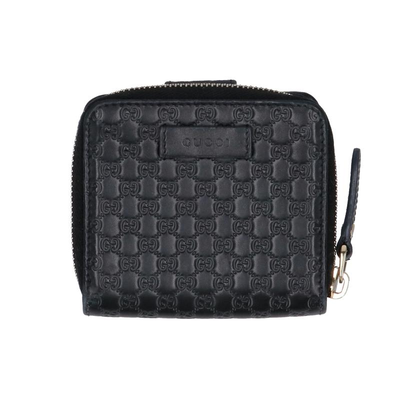 GUCCI グッチ/マイクログッチシマ/二つ折りコンパクトウォレット/ブラック/449395//525***/ABランク/18