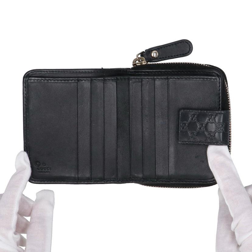 GUCCI グッチ/マイクログッチシマ/二つ折りコンパクトウォレット/ブラック/449395//525***/ABランク/18