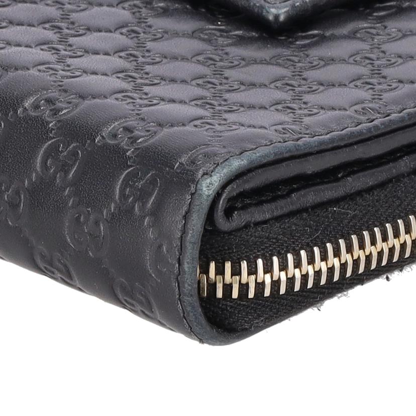 GUCCI グッチ/マイクログッチシマ/二つ折りコンパクトウォレット/ブラック/449395//525***/ABランク/18