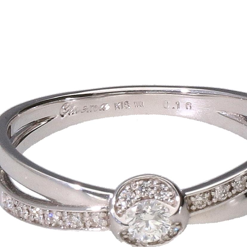 / K18WGダイヤリング0.16ct//Aランク/81