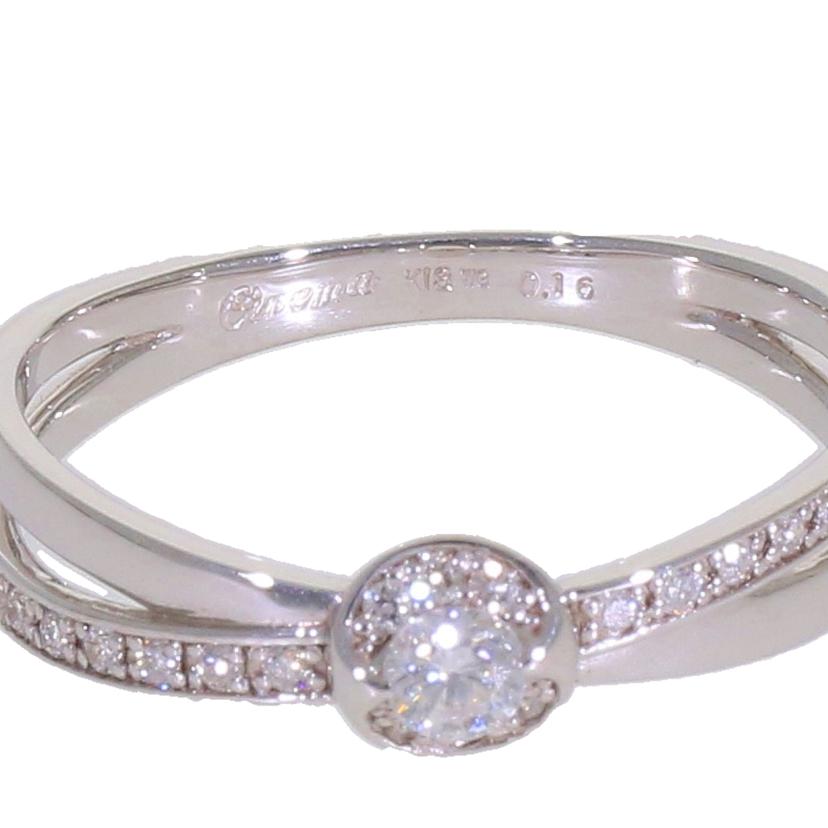 K18WGダイヤリング0.16ct//Aランク/64