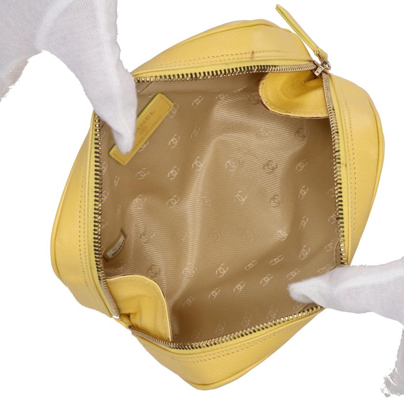 CHANEL シャネル/ココマークボタン/コスメポーチ/イエロー/A20913//862****/ABランク/18