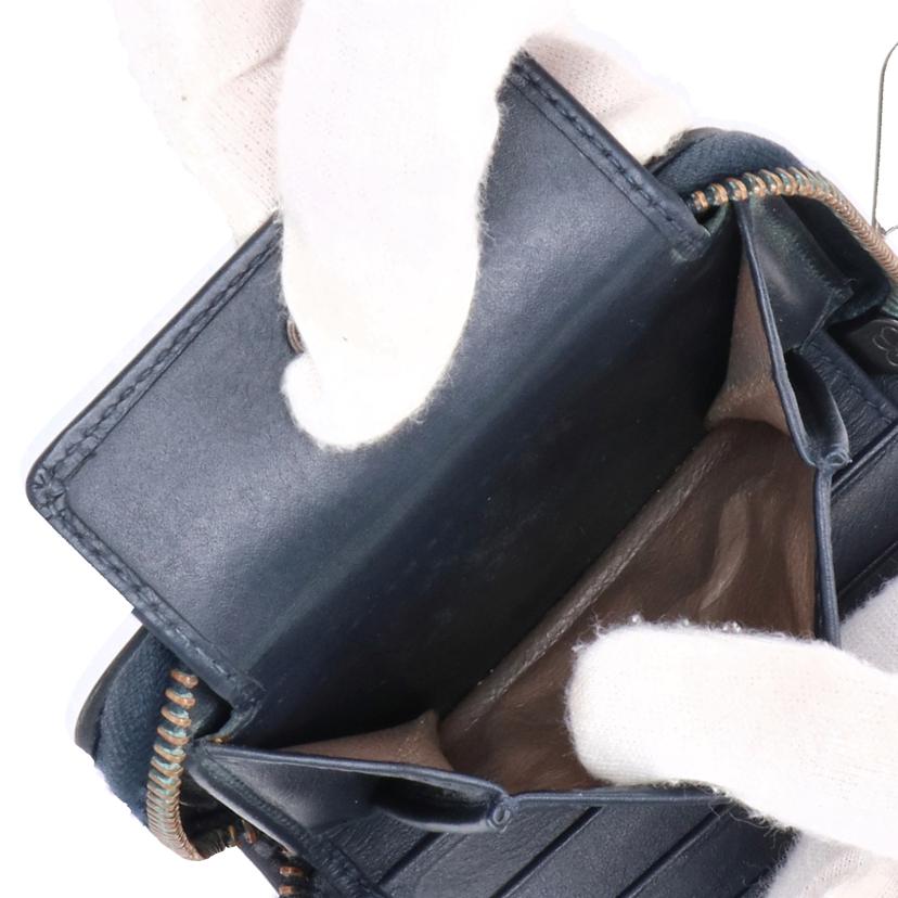 BOTTEGA VENETA ボッテガヴェネタ/イントレチャート/ミニウォレット/レザー/ネイビー//P00*******/Bランク/19
