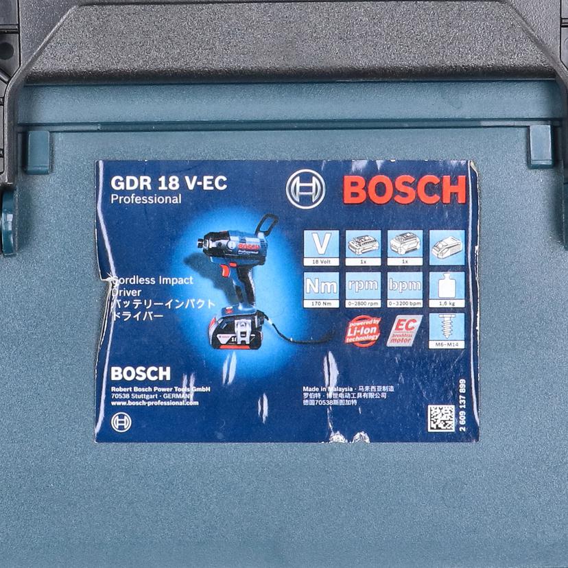 BOSCH ボッシュ/BOSCH バッテリーインパクトドライバー/GDR 18 V-EC//Sランク/19