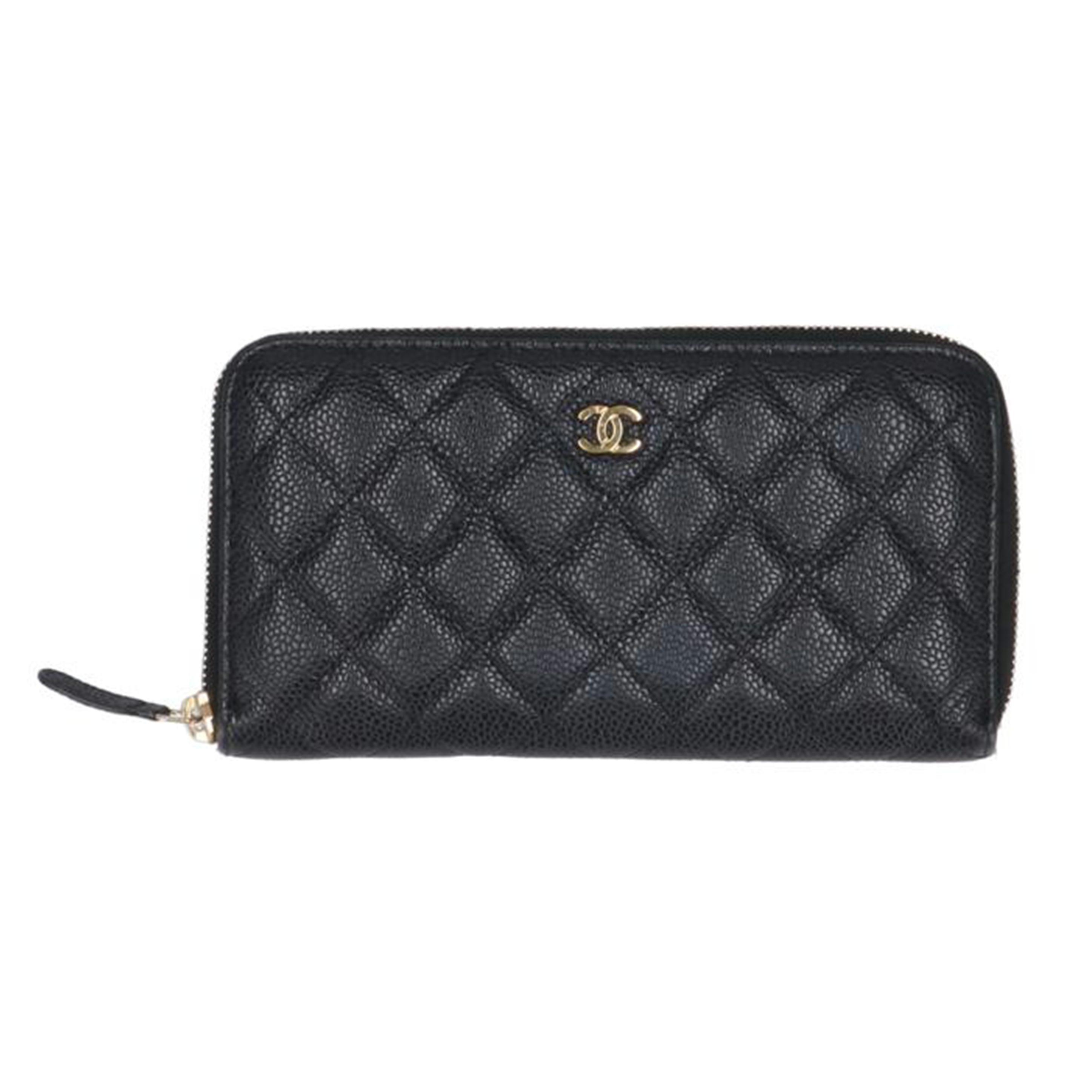 CHANEL シャネル/キャビアスキンマトラッセラウンドジップウォレット//179*****/ABランク/40