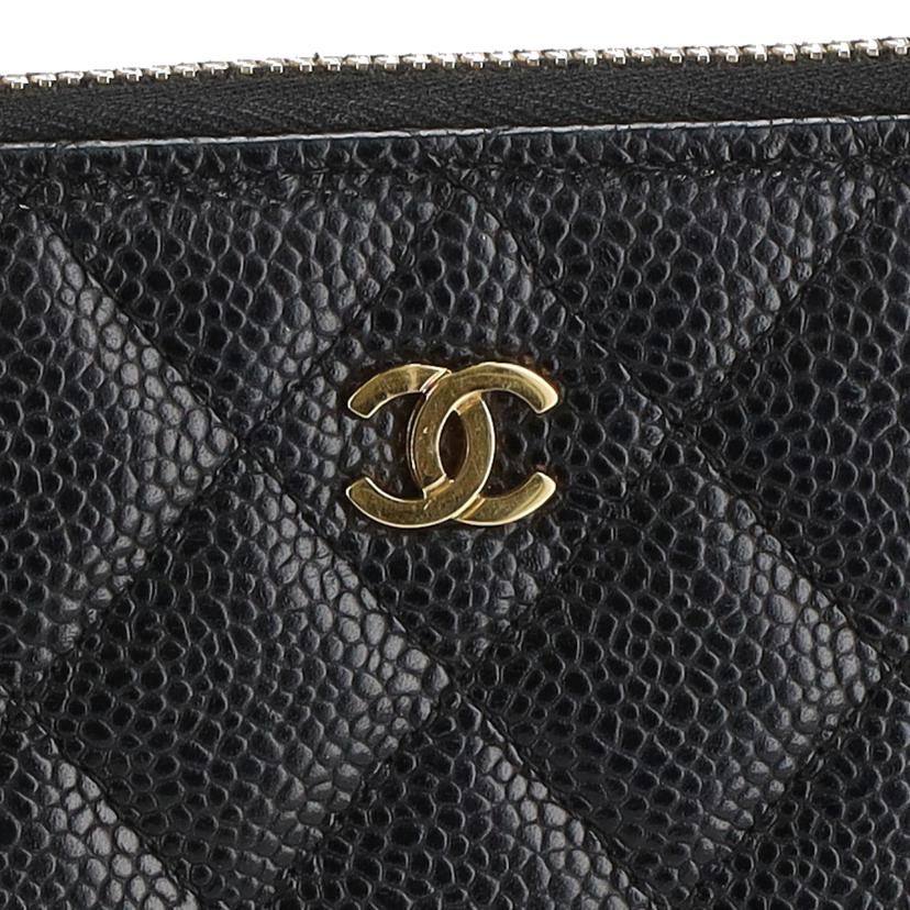 CHANEL シャネル/キャビアスキンマトラッセラウンドジップウォレット//179*****/ABランク/40