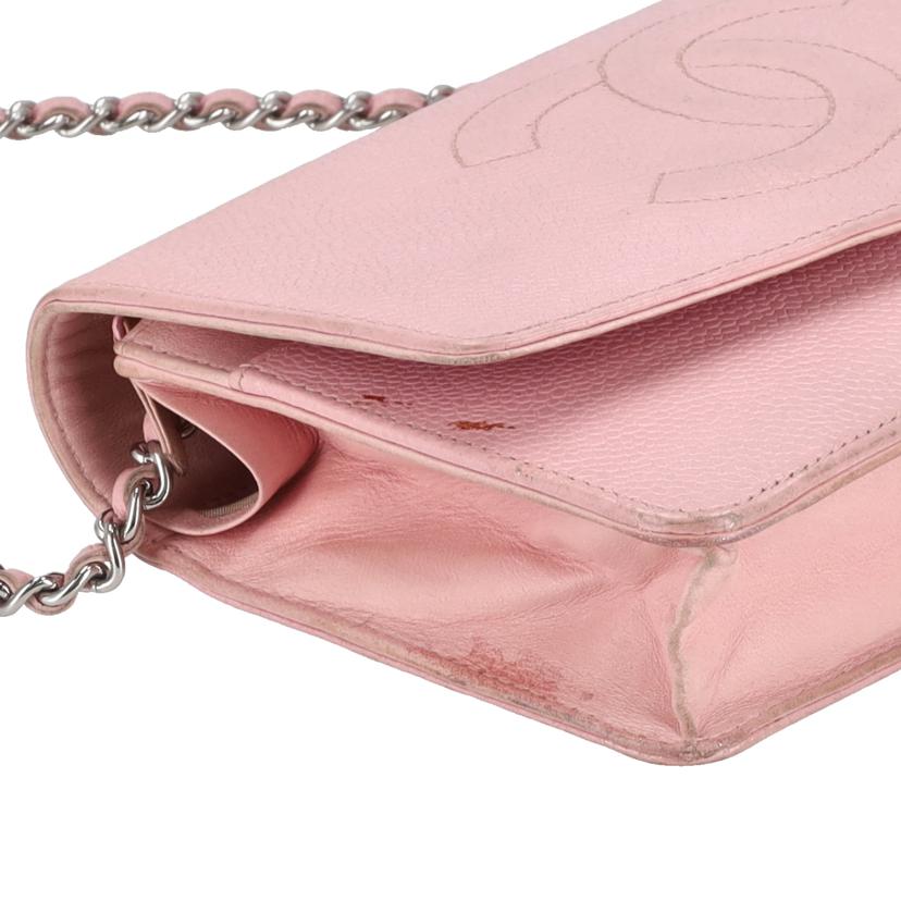 CHANEL シャネル/ココマーク/キャビアスキンチェーンウォレット/ピンク/A13509//920****/Bランク/18