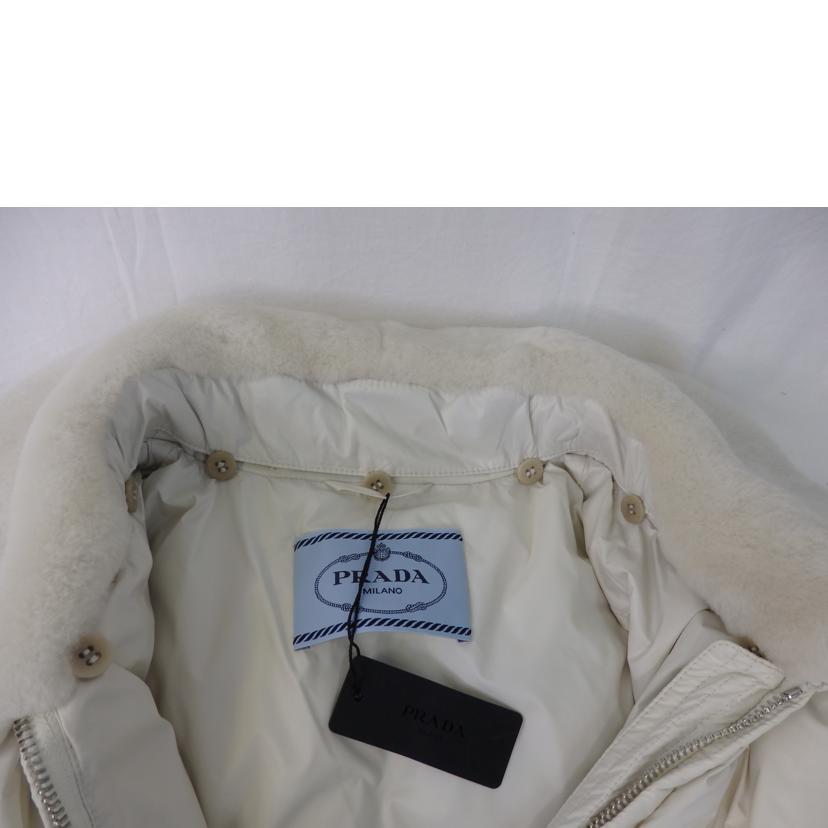 PRADA プラダ/トライアングルロゴ/ダウンジャケット/ファー付き/白/LAVANDA/290796//SAランク/84
