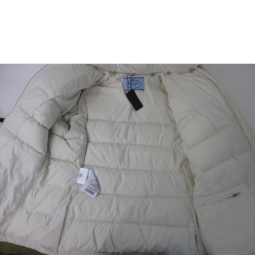 PRADA プラダ/トライアングルロゴ/ダウンジャケット/ファー付き/白/LAVANDA/290796//SAランク/84