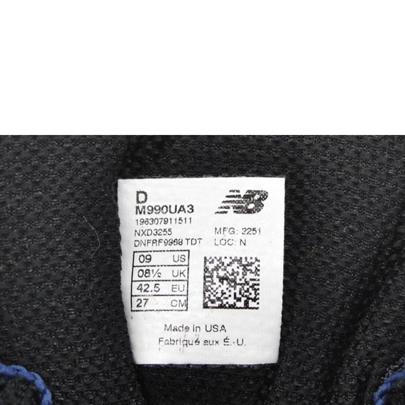 NB ニューバランス/ユナイテッドアローズ×990V3/グレー/M990UA3//サイズ:27cm/Aランク/75