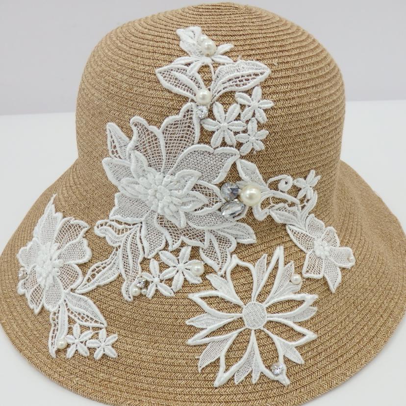 ANTEPRIMA アンテプリマ/レース・ビジュー麦わら帽子/4ANS25347//Aランク/77