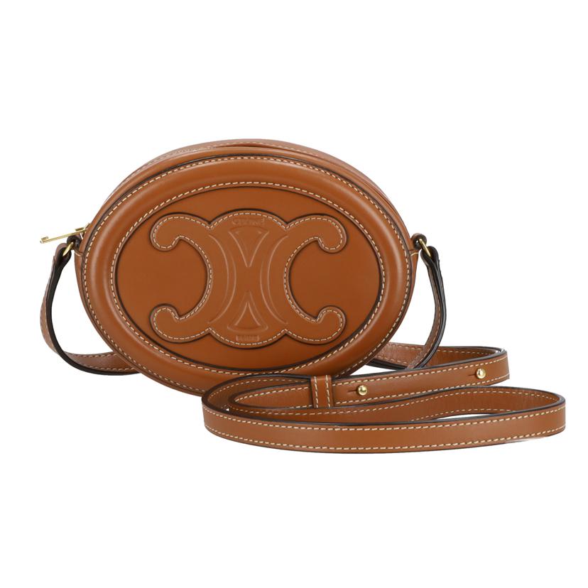 CELINE セリ-ヌ/オーバルパース /キュイル トリオンフ/タン/クロスボディ//W-S******/Aランク/93