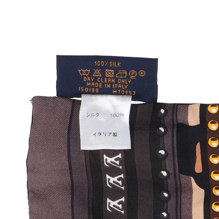 LOUIS VUITTON ルイ・ヴィトン/バンドー・LOUIS VUITTONワールド/ブラウン/シルクスカーフ/M70853//IS0***/ABランク/18