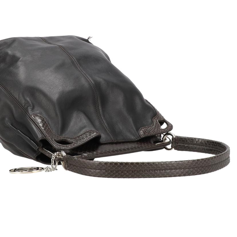 Cartier カルティエ/マルチェロ/パイソンレザーワンショルダーバッグ/ブラック×ダークブラウン//Aランク/18