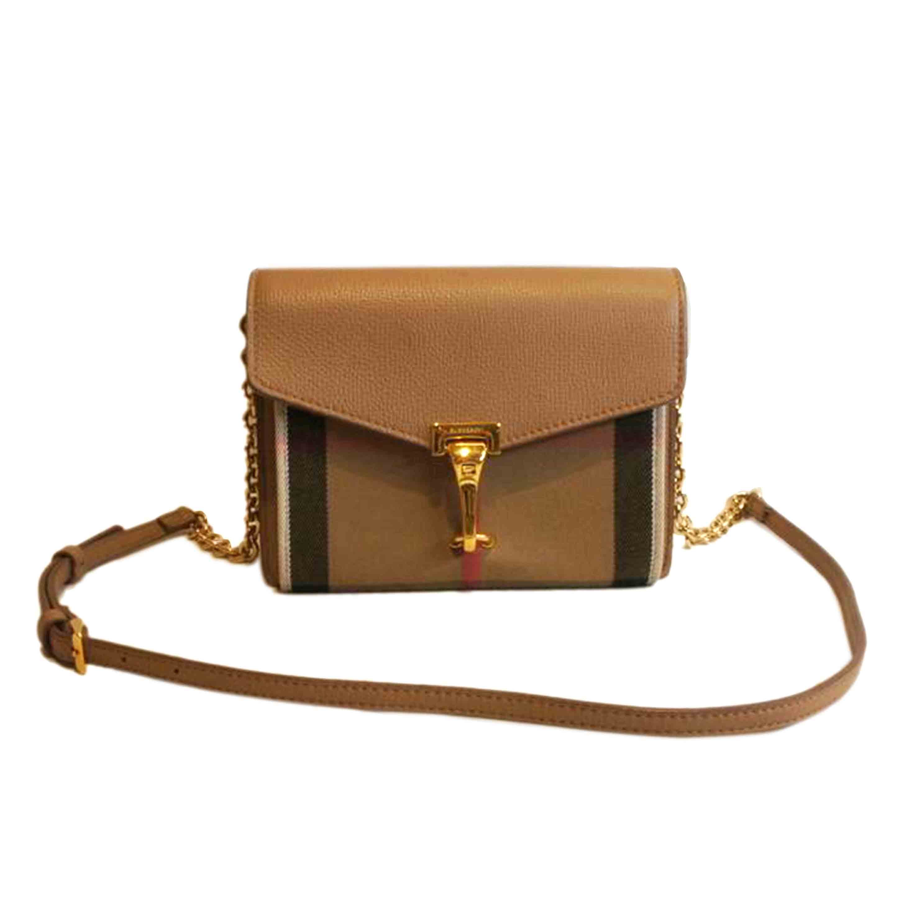 BURBERRY バーバリー/レザーキャンバスチェックスモールマッケンショルダー//Aランク/92