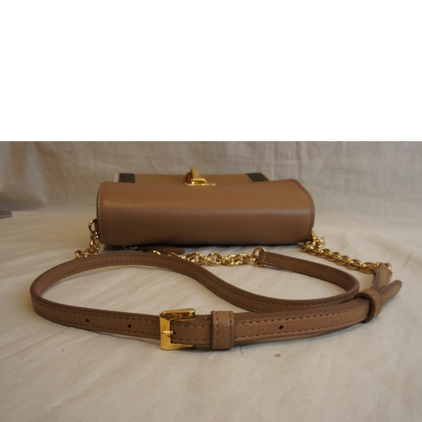 BURBERRY バーバリー/レザーキャンバスチェックスモールマッケンショルダー//Aランク/92