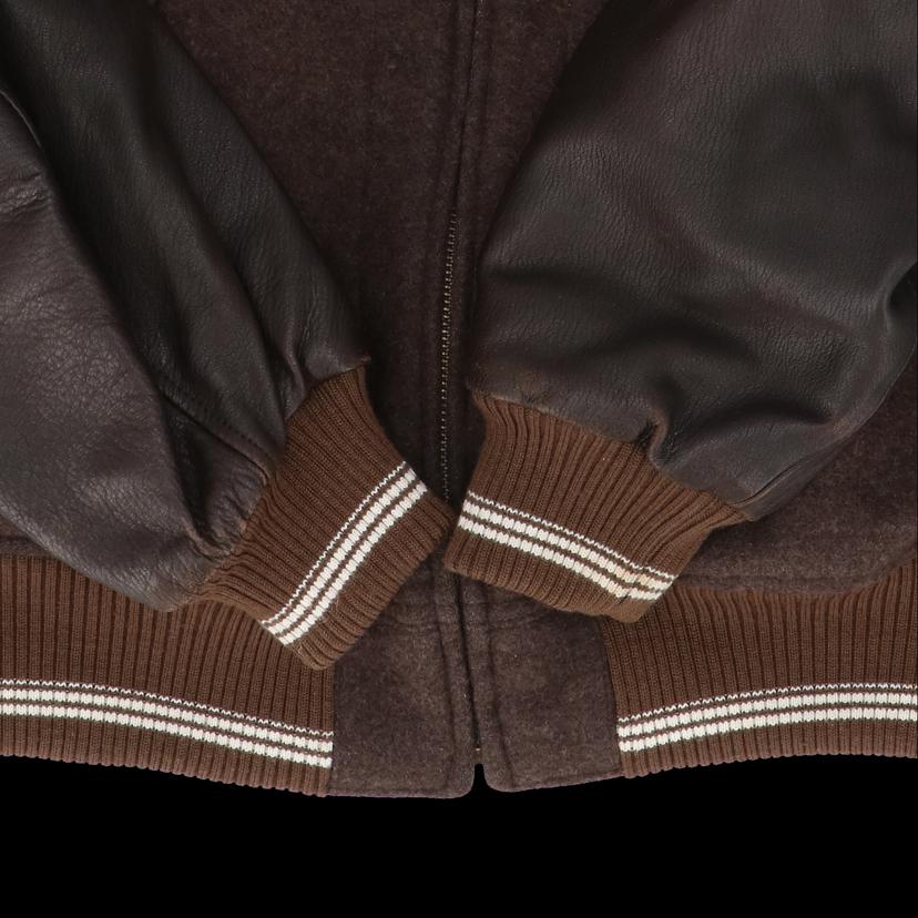 Papas パパス/ヴィンテージ/レザー切替スタジャン/ブラウン//ABランク/18
