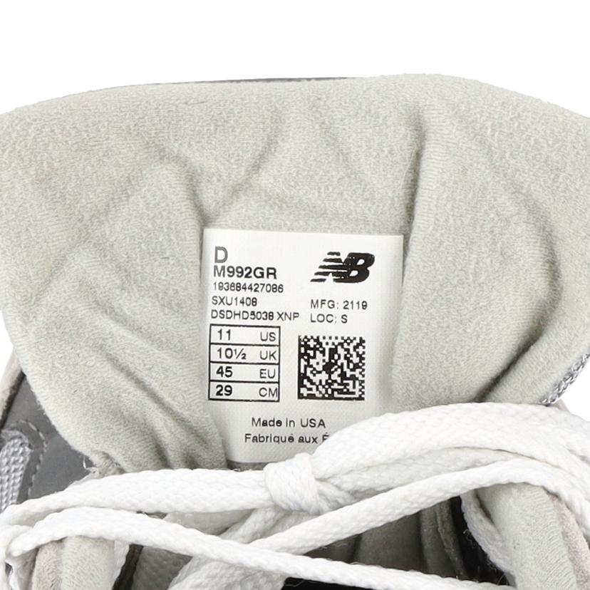new balance ニューバランス/NB M992GRスニーカー/9264190357943//ABランク/19