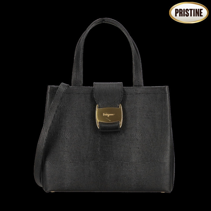 Ferragamo フェラガモ/ヴァラリザードエンボス2WAYハンド/AQ-21 8252//SAランク/75