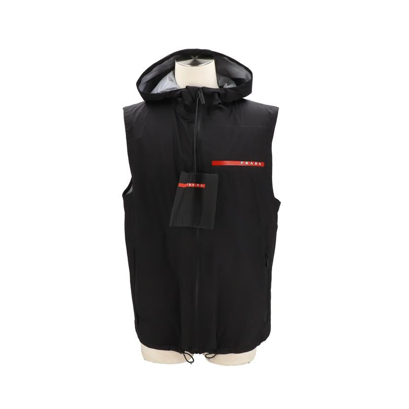 PRADA SPORT プラダスポーツ/リネアロッサ ロゴ/ナイロンベスト/フード付き/ブラック/SGN995//Aランク/18