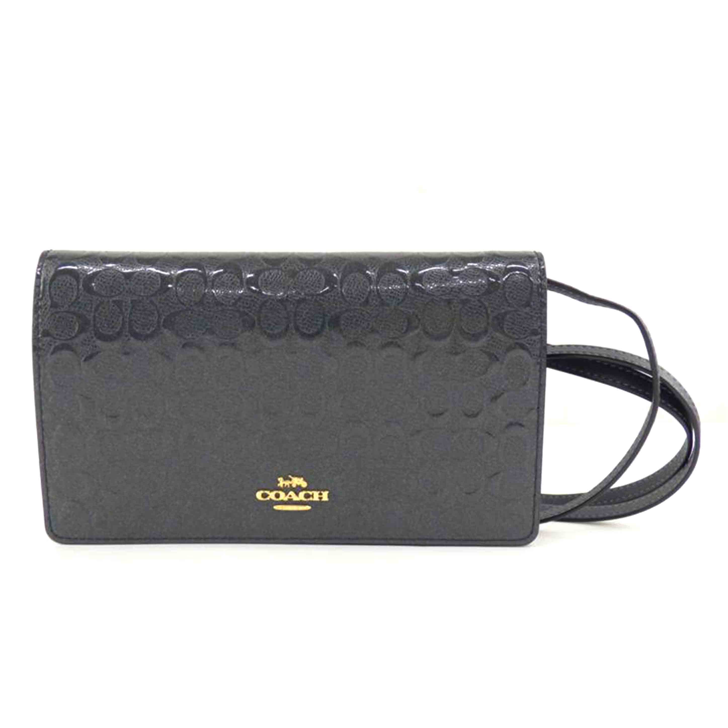 COACH コーチ/ミニシグネチャー/ウォレットショルダー/ダークグレー/F15620/A18**/Aランク/64【中古】 COACH - COACH コーチ/ミニシグネチャー/ウォレットショルダー